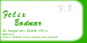 felix bodnar business card